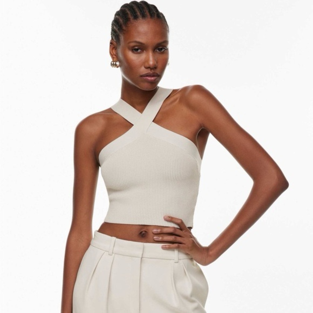 Babaton Sculpt Knit Criss Cross Cropped Tank from Aritzia (size xs)